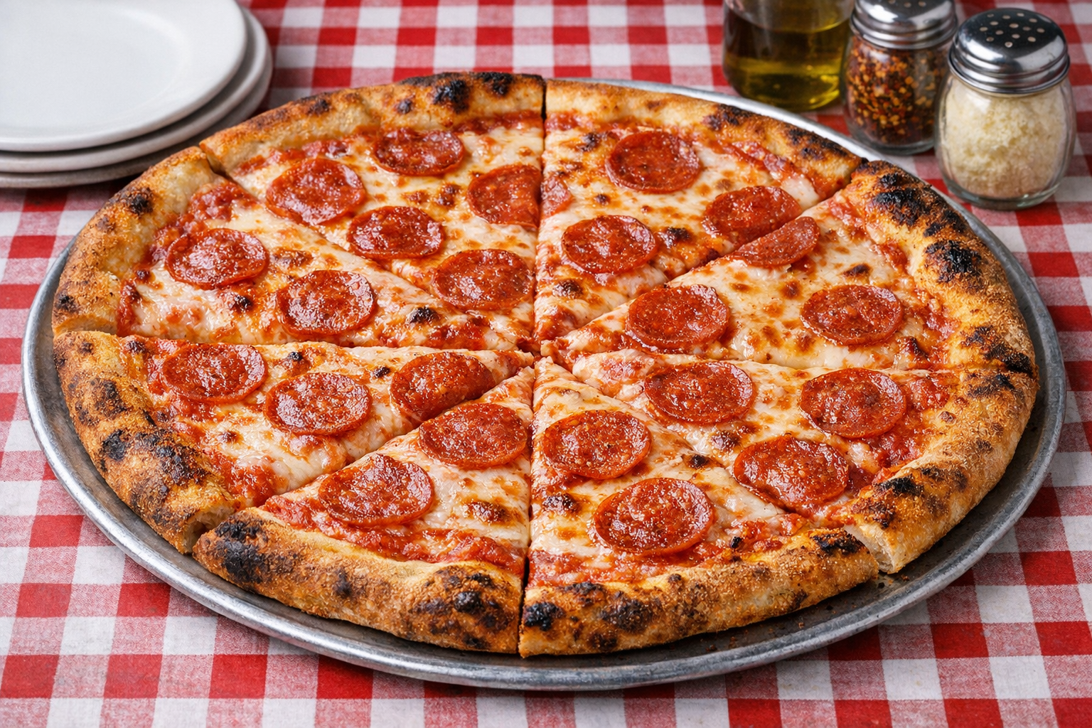 Classic New York style pizza with large foldable slices